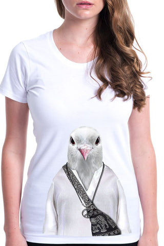 women's dove t-shirt white