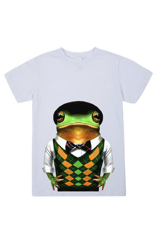 kids frog t shirt white