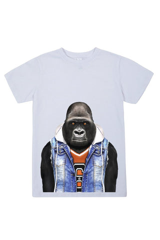 kids gorilla t shirt white