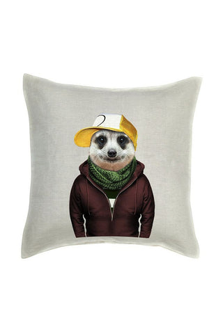 Meerkat Cushion Cover - Linen