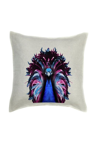 Peacock Cushion Cover - Linen