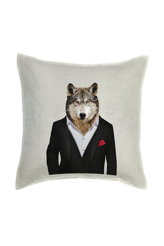 Wolf Cushion Cover - Linen
