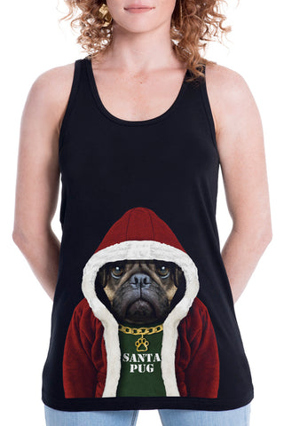 Women's Santa Pug Singlet