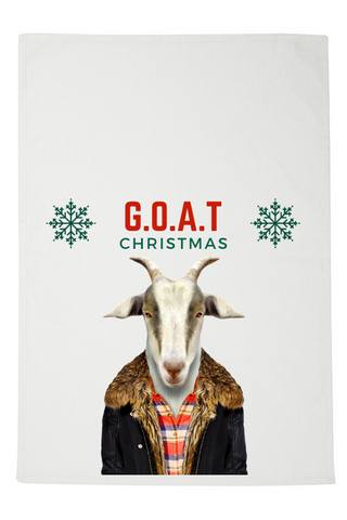 G.O.A.T. Christmas Tea Towel
