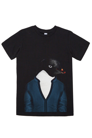 Kids Adelie Penguin T-Shirt - Kid's Tee, Black