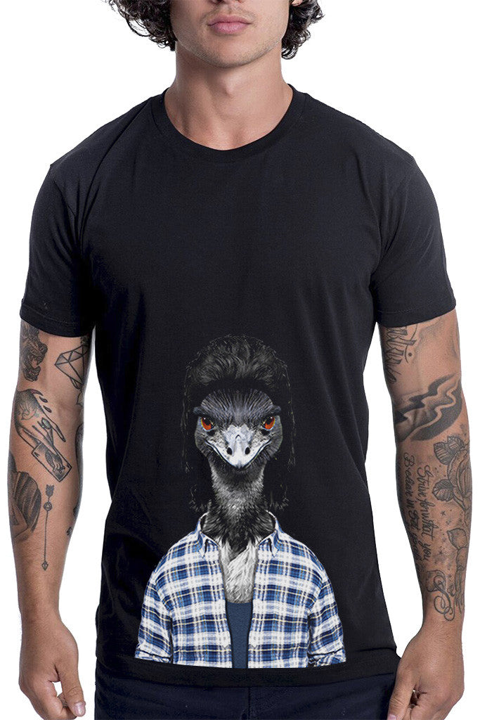 Men's Emu T-Shirt Black Animalyser - Main Image
