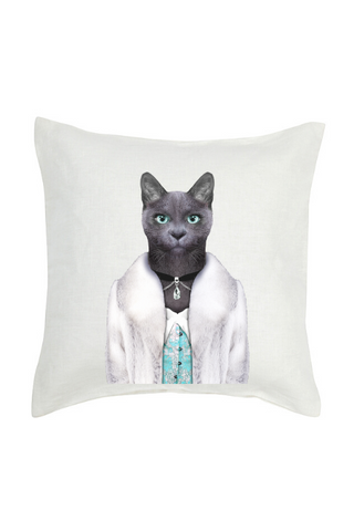Princess Cat Cushion Cover - Linen