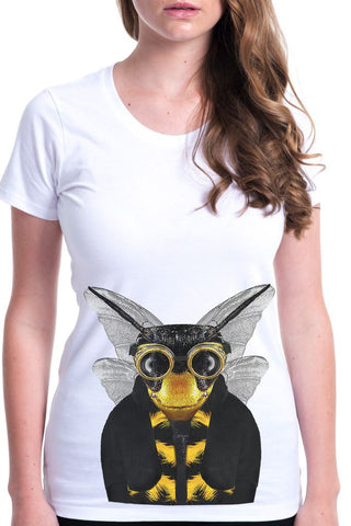 women's bee t-shirt white