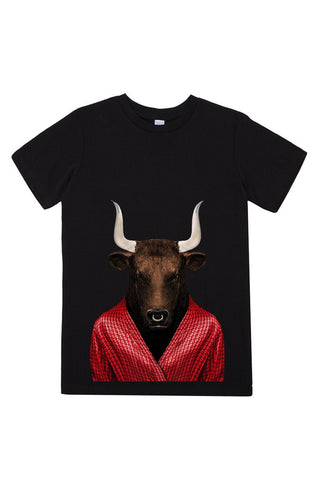 kids bull t shirt black