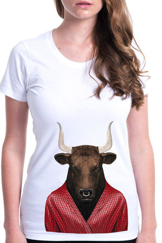 women's bull t-shirt white