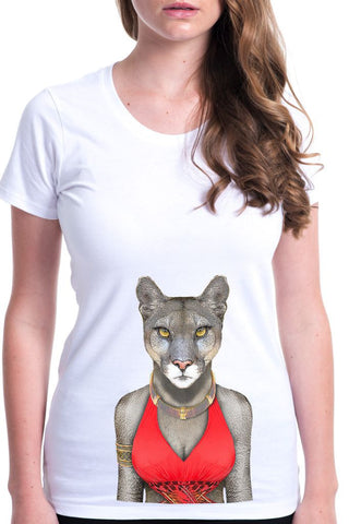 women's cougar t-shirt white