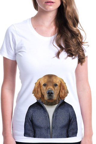 women's dog retriever t-shirt white