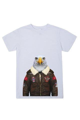 kids eagle t shirt white