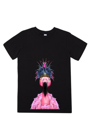 kids flamingo t shirt black