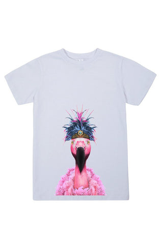 kids flamingo t shirt white