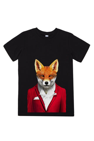 kids fox t shirt black