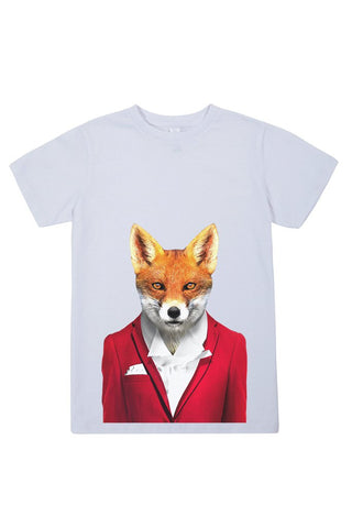 kids fox t shirt white