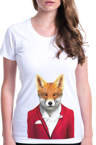 women's fox t-shirt white