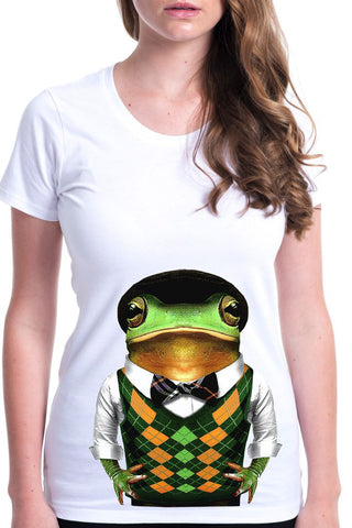 women's frog t-shirt white