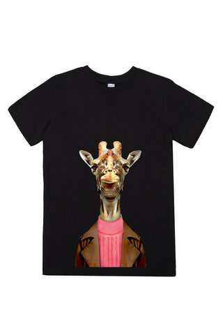 kids giraffe t shirt black