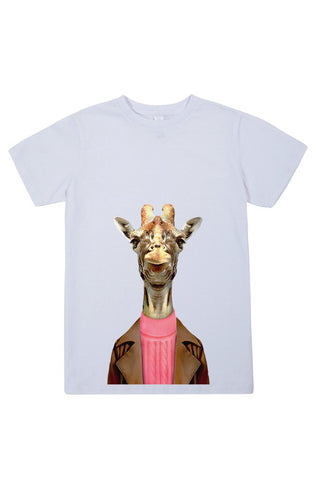 kids giraffe t shirt white