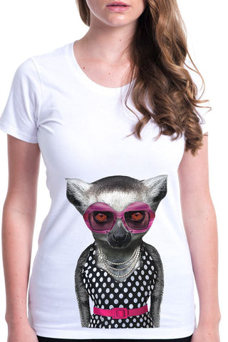 women's lemur t-shirt white