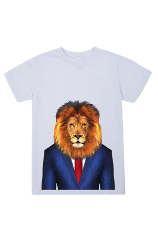 kids lion t shirt white
