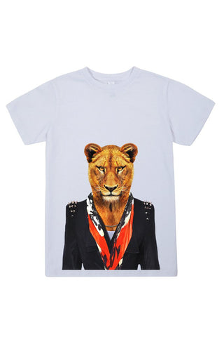 kids lioness t shirt white