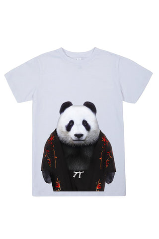 kids panda t shirt white