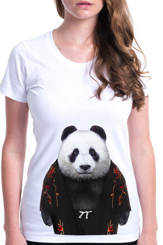 women's panda t-shirt white