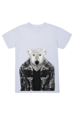 kids polar bear t shirt white