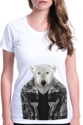 women's polar bear t-shirt white