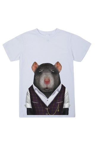 kids rat t shirt white