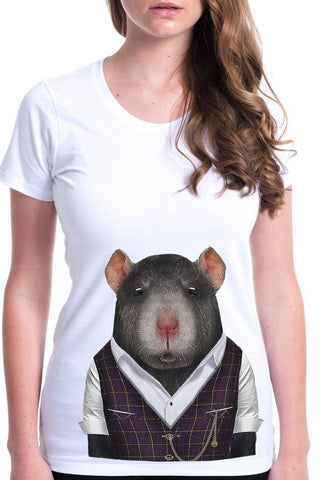 women's rat t-shirt white