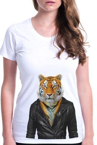 women's tiger t-shirt white