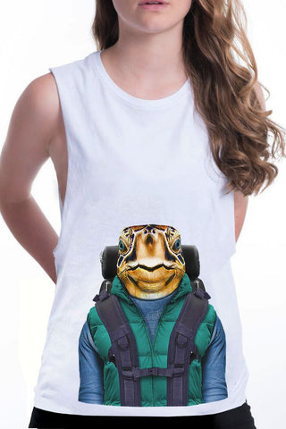 women's turtle boyfriend tank white