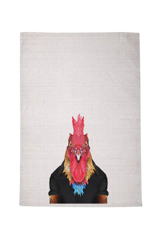 Young Rooster Tea Towel