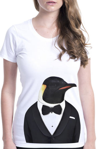 women's emperor penguin t-shirt white