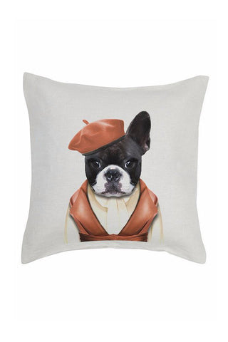 Miss Frenchie Cushion Cover - Linen