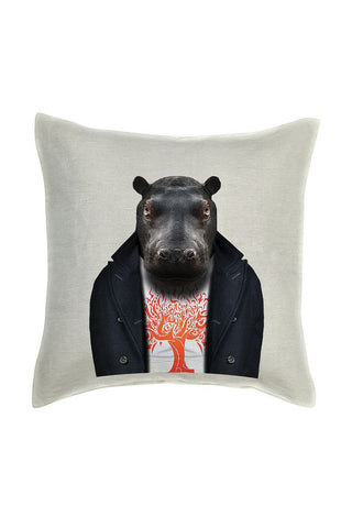 Hippo Cushion Cover - Linen