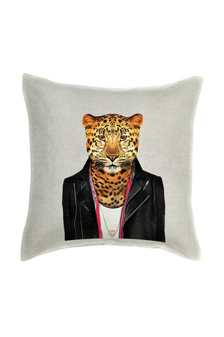 Leopard Cushion Cover - Linen