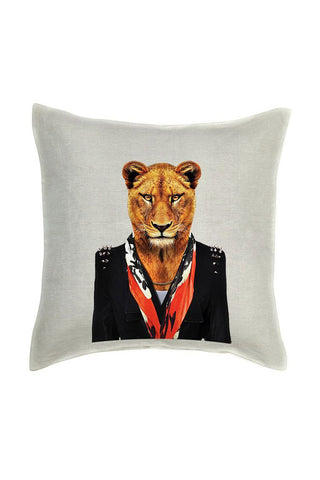 Lioness Cushion Cover - Linen