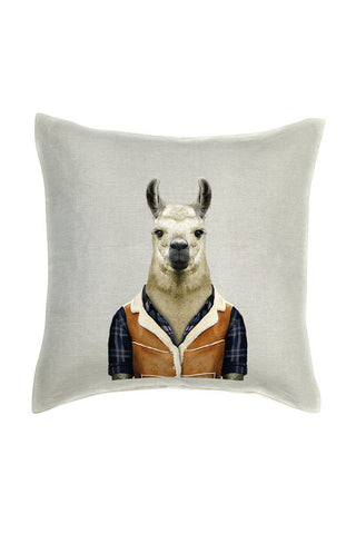 Llama Cushion Cover - Linen