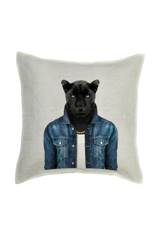 Panther Male Cushion Cover - Linen