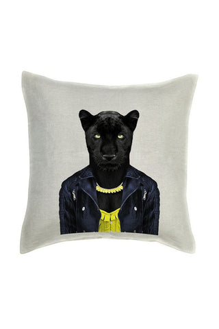 Panther Female Cushion Cover - Linen