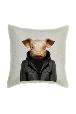 Pig Cushion Cover - Linen