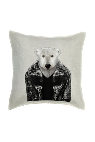 Polar Bear Cushion Cover - Linen