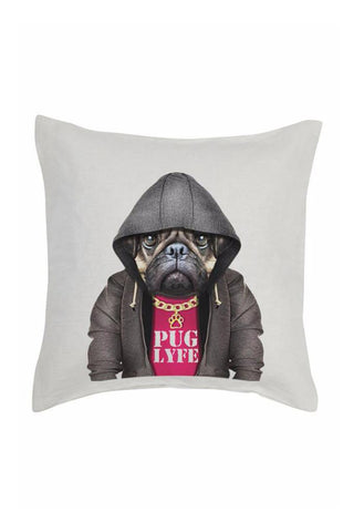 Pug Lyfe Cushion Cover - Linen