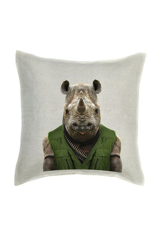 Rhino Cushion Cover - Linen