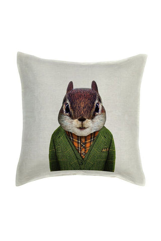 Squirrel Cushion Cover - Linen